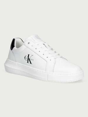 Calvin Klein CHUNKY CUPSOLE MONO LTH sneakersy męskie skórzane biały