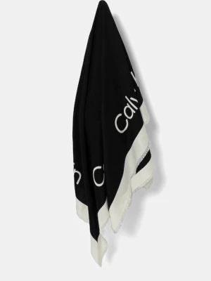 Calvin Klein chusta damski kolor czarny wzorzysta LV04F8052G