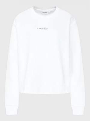 Calvin Klein Curve Bluza Inclu Micro Logo K20K205472 Biały Regular Fit