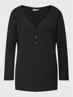 Calvin Klein Curve Bluzka Inclu Modal Rib Henley K20K205460 Czarny Regular Fit