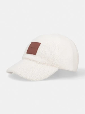 Calvin Klein czapka bejsbolówka damska polarowa beżowy