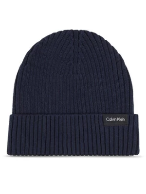 Calvin Klein Czapka Classic Cotton Rib Beanie K50K510982 Granatowy