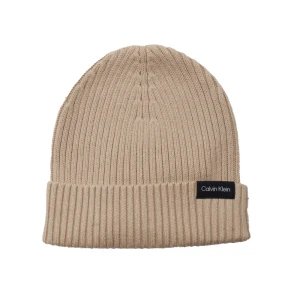 Calvin Klein Czapka CLASSIC RIB BEANIE | z dodatkiem kaszmiru