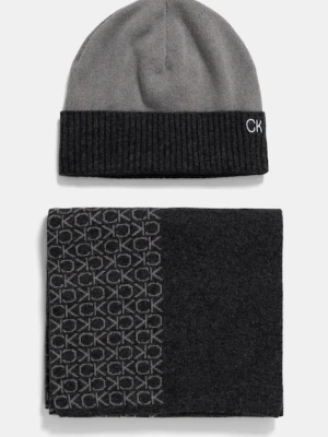 Calvin Klein czapka i szalik z domieszką wełny