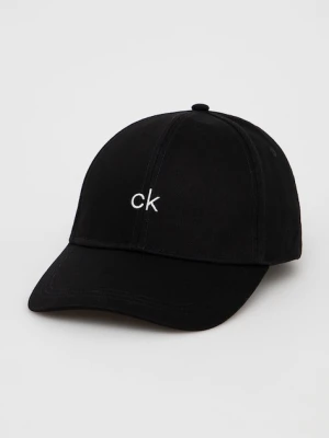 Calvin Klein Czapka kolor czarny z aplikacją
