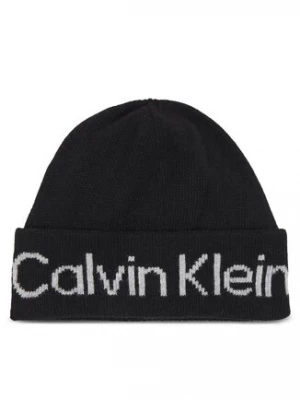 Calvin Klein Czapka Logo Reverso Tonal Beanie K60K611151 Czarny