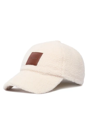 Calvin Klein Czapka z daszkiem All-Over Sherpa W / Patch Cap LV04F5096G Kremowy
