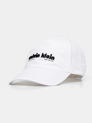 Calvin Klein czapka z daszkiem bawełniana biały