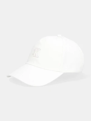 Calvin Klein czapka z daszkiem bawełniana kolor beżowy LV04F5044G