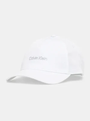 Calvin Klein czapka z daszkiem bawełniana kolor biały gładka K60K610525