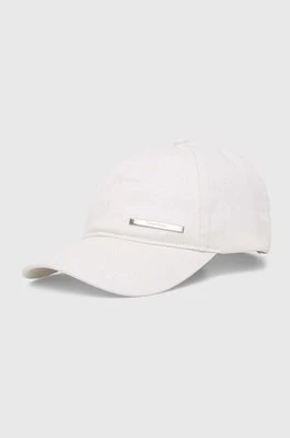 Calvin Klein czapka z daszkiem bawełniana kolor biały z aplikacją