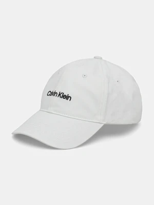 Calvin Klein czapka z daszkiem bawełniana kolor biały z aplikacją LV04D5003G
