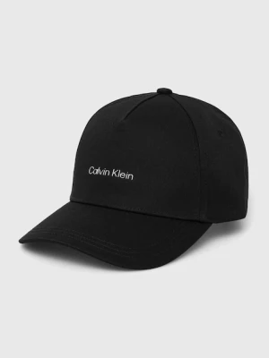 Calvin Klein czapka z daszkiem bawełniana kolor czarny gładka K60K610525