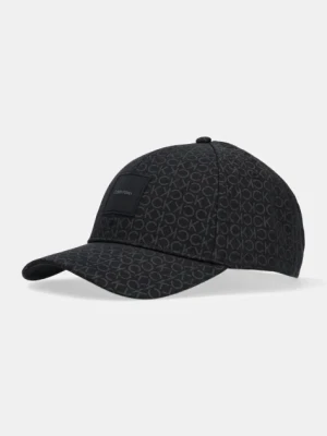 Calvin Klein czapka z daszkiem bawełniana kolor czarny wzorzysta K50K512645
