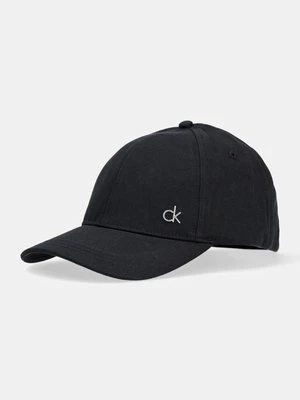 Calvin Klein czapka z daszkiem bawełniana kolor czarny z aplikacją K60K613102