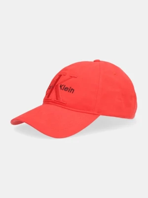 Calvin Klein czapka z daszkiem bawełniana kolor czerwony LV04D5039G