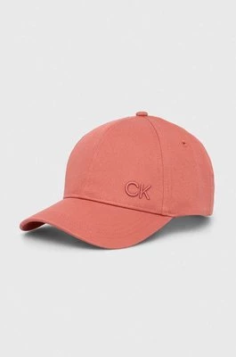 Calvin Klein czapka z daszkiem bawełniana kolor różowy K60K612000