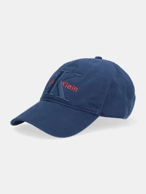 Calvin Klein czapka z daszkiem bawełniana kolor granatowy LV04D5039G