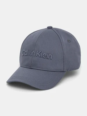 Calvin Klein czapka z daszkiem bawełniana kolor niebieski z aplikacją K50K505737