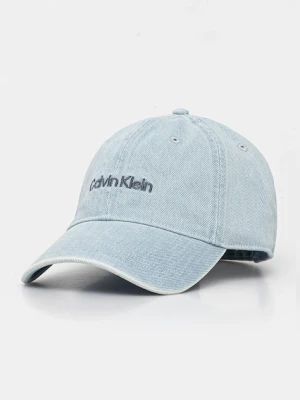 Calvin Klein czapka z daszkiem bawełniana kolor niebieski z aplikacją LV04G5068G