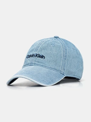 Calvin Klein czapka z daszkiem bawełniana kolor niebieski z aplikacją LV04G5068G