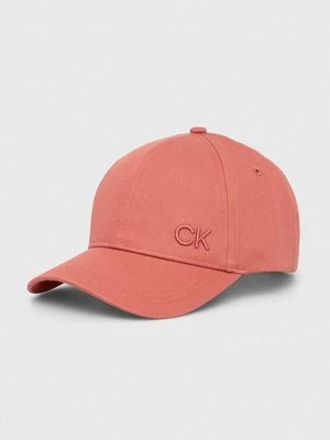 Calvin Klein czapka z daszkiem bawełniana kolor różowy K60K612000