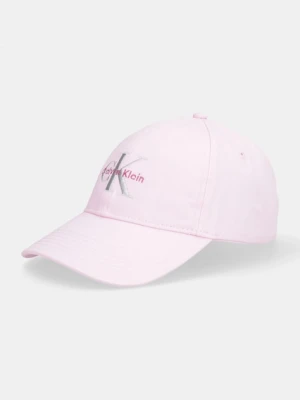 Calvin Klein czapka z daszkiem bawełniana kolor różowy z aplikacją LV04K5026G