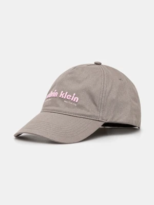 Calvin Klein czapka z daszkiem bawełniana kolor szary z aplikacją LV04G5061G