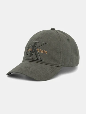 Calvin Klein czapka z daszkiem bawełniana kolor zielony LV04D5039G
