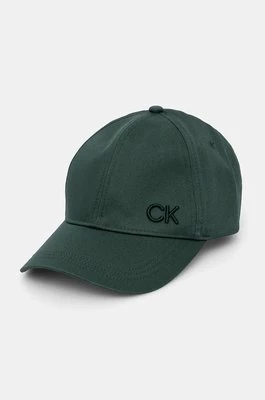 Calvin Klein czapka z daszkiem bawełniana kolor zielony z aplikacją K60K612000