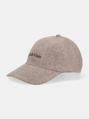Calvin Klein czapka z daszkiem damska brązowy