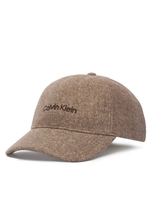 Calvin Klein Czapka z daszkiem Embroidered Titlecase Logo Felt LV04D5131G Brązowy