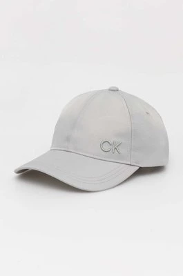 Calvin Klein czapka z daszkiem kolor szary gładka