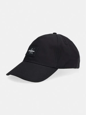 Calvin Klein czapka z daszkiem męska bawełniana czarny
