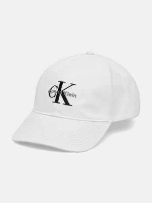 Calvin Klein czapka z daszkiem męska bawełniana biały