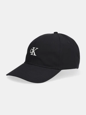 Calvin Klein czapka z daszkiem męska bawełniana czarny