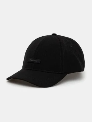 Calvin Klein czapka z daszkiem męska kolor czarny z aplikacją K50K512974