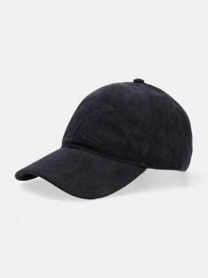 Calvin Klein czapka z daszkiem męska sztruksowa czarny