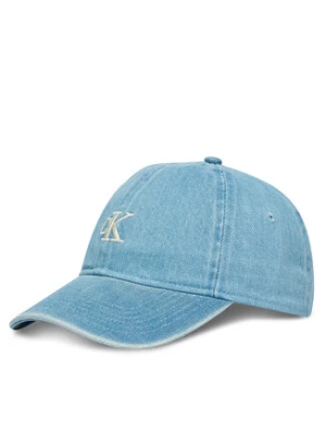 Calvin Klein Czapka z daszkiem Monogram Embroidery Denim Cap LV04G5003G Niebieski