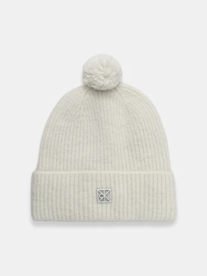 Calvin Klein czapka z dodatkiem wełny kolor biały LV04D8067G