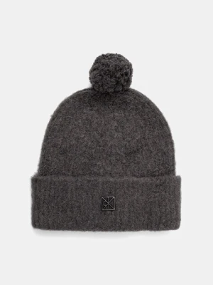 Calvin Klein czapka z dodatkiem wełny kolor szary LV04D8067G