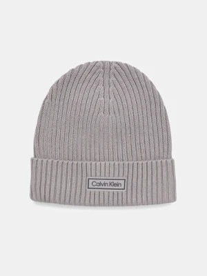 Calvin Klein czapka z domieszką kaszmiru kolor szary LV04D8053G
