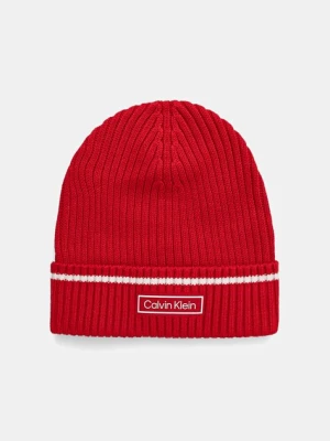 Calvin Klein czapka z domieszką wełny dziecięca kolor czerwony LV04D8054G