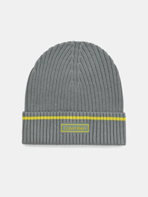 Calvin Klein czapka z domieszką wełny dziecięca kolor turkusowy LV04D8054G