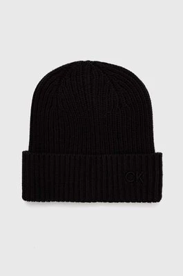 Calvin Klein czapka z domieszką wełny kolor czarny K60K612033