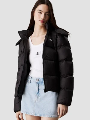 CALVIN KLEIN Czarna damska kurtka z kapturem, Rozmiar L