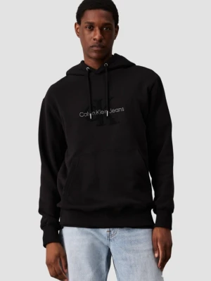 CALVIN KLEIN Czarna męska bluza z haftowanym logo
