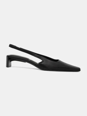 Calvin Klein czółenka skórzane SET BACK HEEL PUMP SLINGBACK LTH