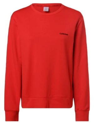 Calvin Klein Damska koszulka od piżamy Kobiety Bawełna czerwony jednolity,