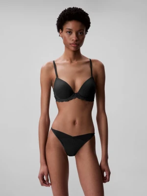 Calvin Klein Damski biustonosz push-up - usztywniany - Demi Kobiety Sztuczne włókno czarny jednolity,